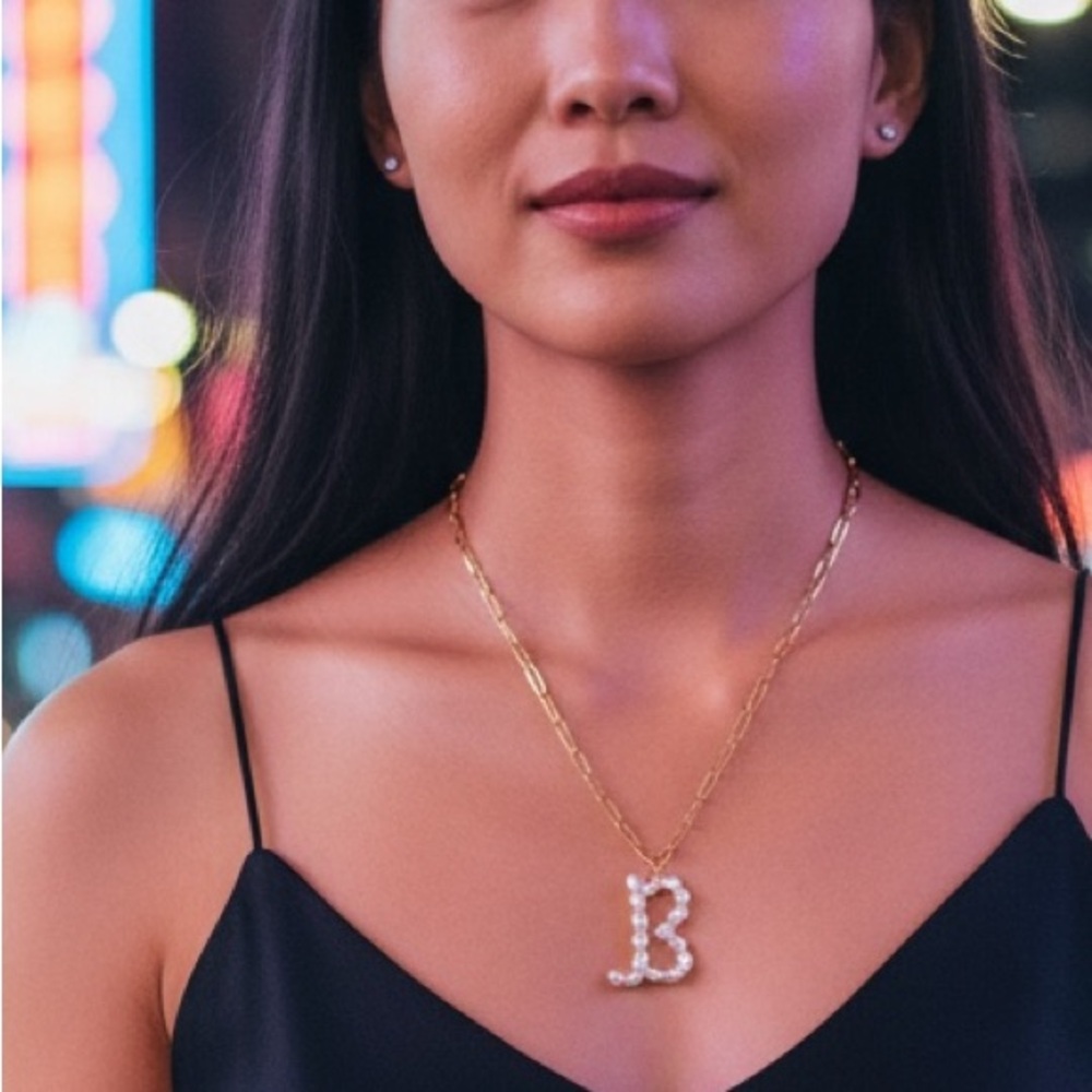 Initial B BaubleBar Blair Hera Freshwater Pearl Necklace